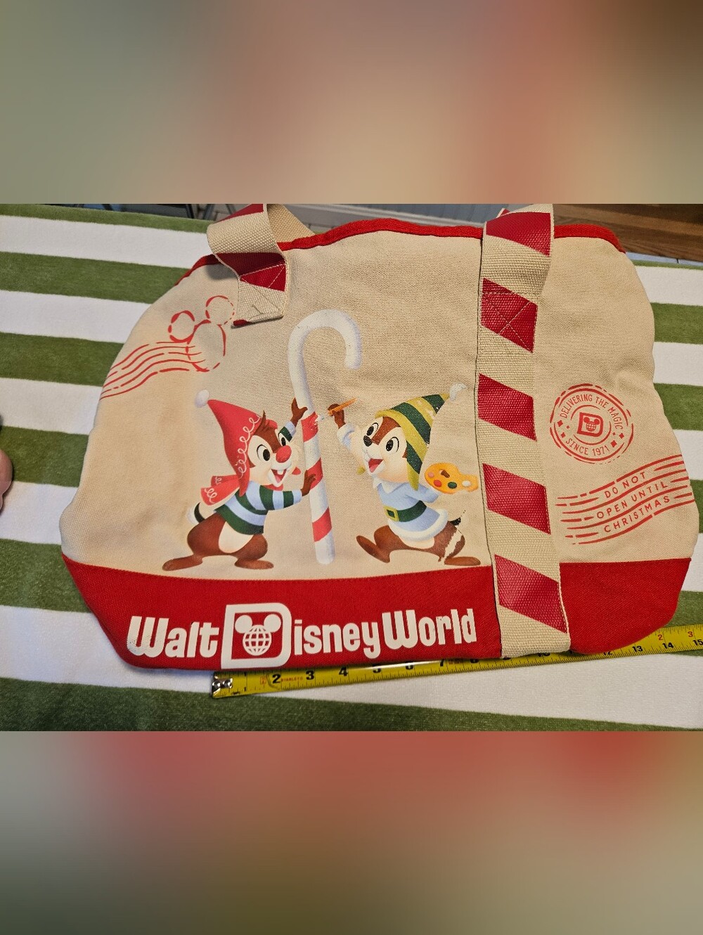 Disney Walt Disney World Holiday Tote - Red & Cream